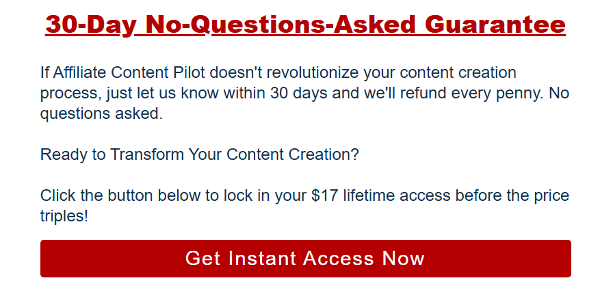 affiliate content pilot